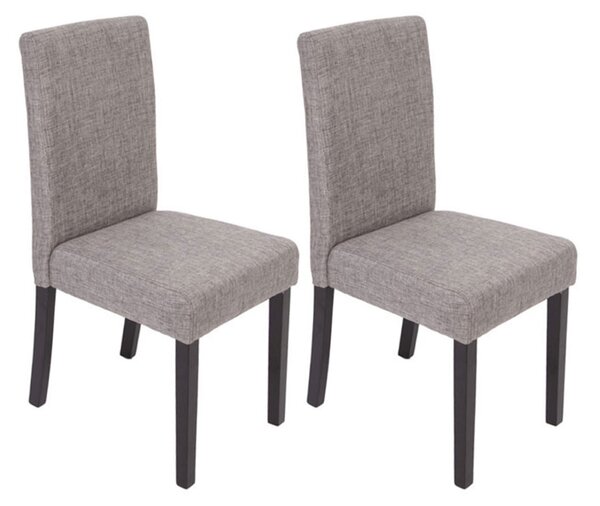 Jídelní židle Litta šedá látka (SET 2 ks) - Tmavě hnědá