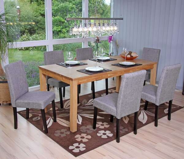 Jídelní židle Litta šedá látka (SET 2 ks) - Tmavě hnědá