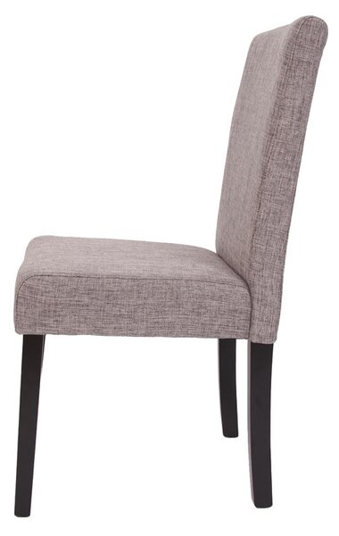 Jídelní židle Litta šedá látka (SET 2 ks) - Tmavě hnědá