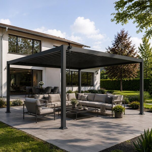 Hliníková bioklimatická pergola s lamelami 4 x 3 M