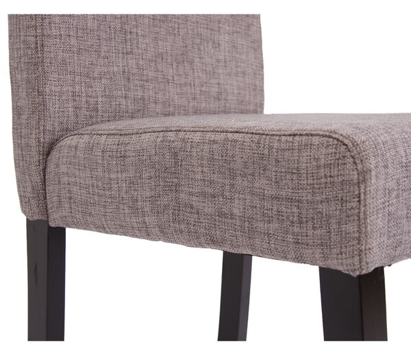 Jídelní židle Litta šedá látka (SET 2 ks) - Tmavě hnědá