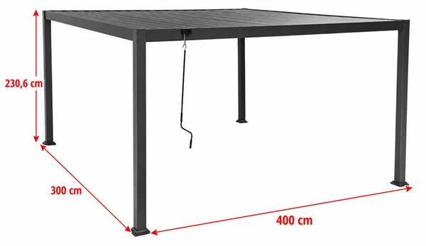 Hliníková bioklimatická pergola s lamelami 4 x 3 M