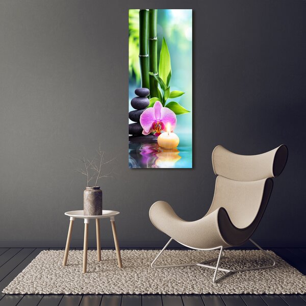 Vertikální Foto obraz na plátně Orchidej a bambus ocv-87258521