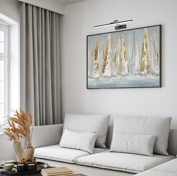 FRIDA LED nástěnná lampa, nad obraz matná černá - RED - DESIGN RENDL