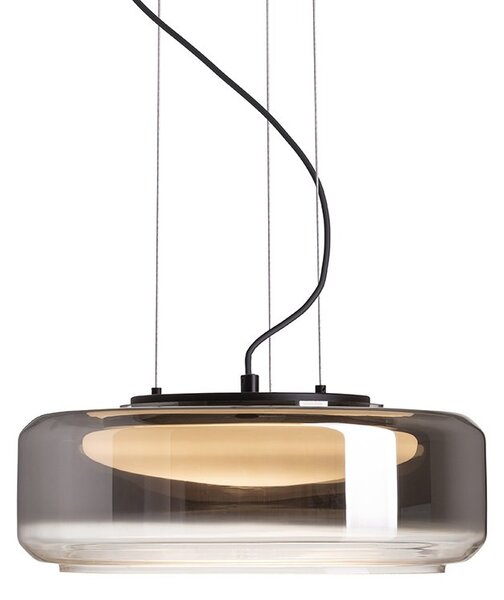 NAOMI LED závěsné svítidlo, skleněná kouřové sklo/mléčné sklo/černá - RED - DESIGN RENDL