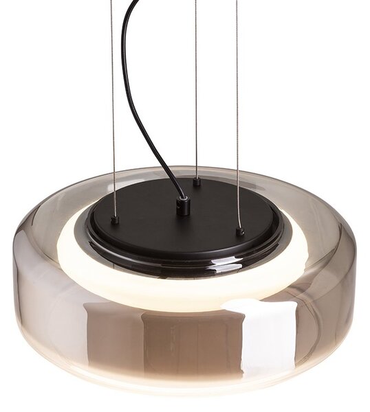 NAOMI LED závěsné svítidlo, skleněná kouřové sklo/mléčné sklo/černá - RED - DESIGN RENDL