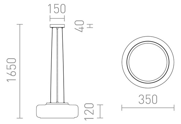 NAOMI LED závěsné svítidlo, skleněná kouřové sklo/mléčné sklo/černá - RED - DESIGN RENDL