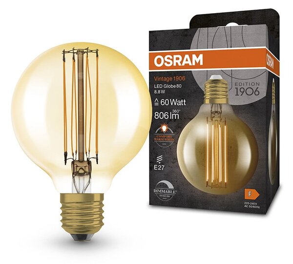 RED G14436 OSRAM LED žárovka, Globe jantarová E27 - DESIGN RENDL