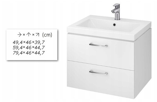 Cersanit - SET skříňka + umyvadlo, bílý lesk, LARA COMO 80, S801-149-DSM