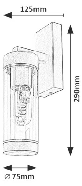 Rabalux venkovní svítidlo Kolta E27 1x MAX 12W matná černá IP44 7386