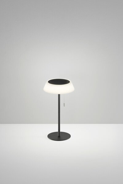 FAN LED-JIN-L-NER Solární stolní lampa Jin (černá), dobíjecí LED 1,2 W, stmívatelná 3000K, IP54, Ø 17 x 32 cm - FANEUROPE