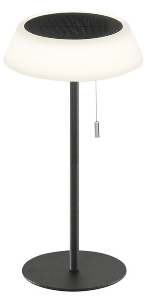 FAN LED-JIN-L-NER Solární stolní lampa Jin (černá), dobíjecí LED 1,2 W, stmívatelná 3000K, IP54, Ø 17 x 32 cm - FANEUROPE