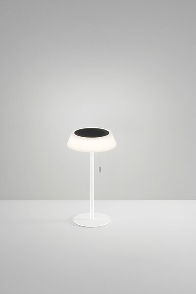 FAN LED-JIN-L-BCO Solární stolní lampa Jin (bílá), dobíjecí LED 1,2 W, stmívatelná 3000K, IP54, Ø 17 x 32 cm - FANEUROPE