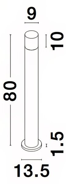 Černé kovové venkovní sloupkové LED světlo Nova Luce Noten 80 cm
