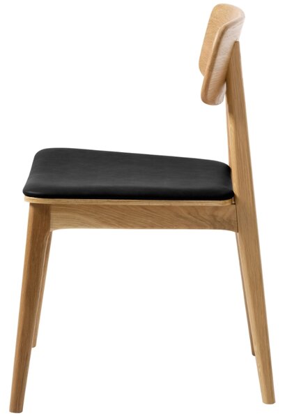-25 % Dny MOMENTI– Unique Furniture Dubová jídelní židle Livo s černým koženkovým sedákem
