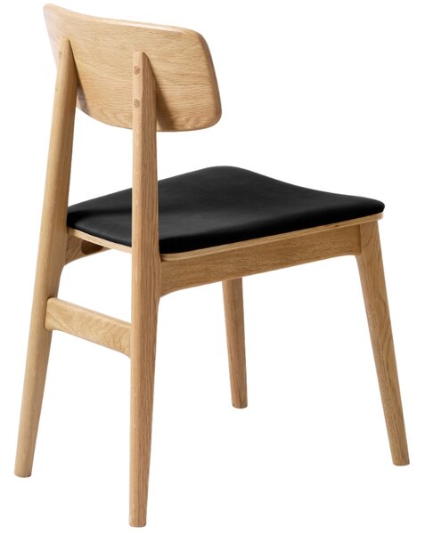 -25 % Dny MOMENTI– Unique Furniture Dubová jídelní židle Livo s černým koženkovým sedákem
