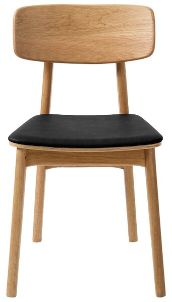 -25 % Dny MOMENTI– Unique Furniture Dubová jídelní židle Livo s černým koženkovým sedákem