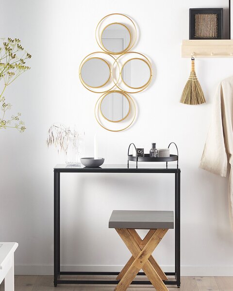 Zrcadlo LESCAR 50 cm 80 cm Kov Zlatá