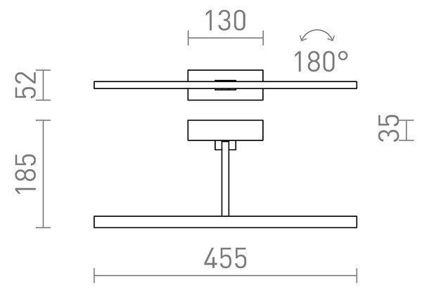 FRESCO LED nástěnná lampa, nad obraz černá - RED - DESIGN RENDL