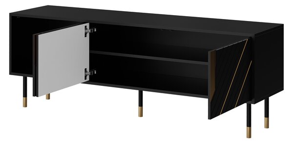 Stolek pod TV SACUL - černý / zlatý