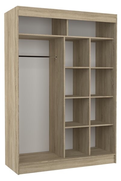 Zrcadlová šatní skříň 150 cm DABLORA - bílá