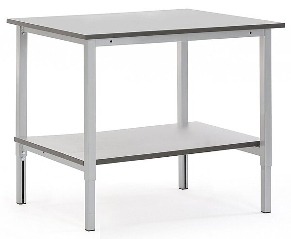 AJ Produkty Pracovní stůl MOTION, s policí, 1200x800 mm, šedá deska HPL