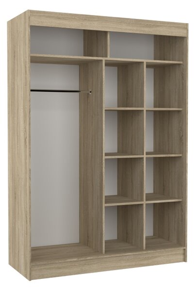 Šatní skříň s posuvnými dveřmi 150 cm FADRA - černá / bílá