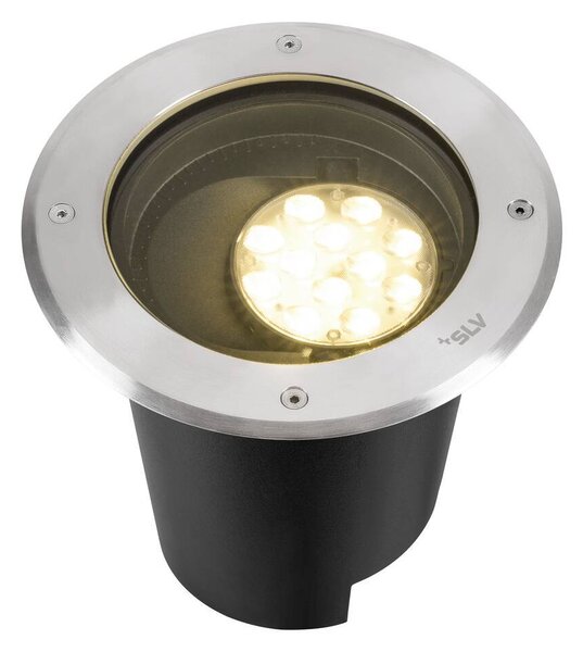LA 1009168 DASAR® L svítidlo do země, asymetrické, 3000K, 70°/40°, IP65/IP67, kulaté, nerezová ocel / černá - BIG WHITE (SLV)