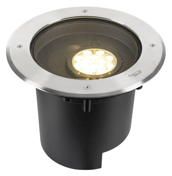 LA 1009170 DASAR® XL svítidlo do země, asymetrické, 3000K, 70°/40°, IP65/IP67, kulaté, nerezová ocel / černá - BIG WHITE (SLV)