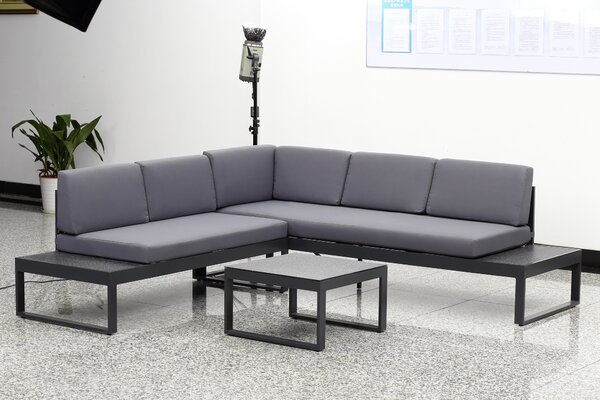 ZAHRADNÍ SEDACÍ SOUPRAVA kov, sklo, textil Ambia Garden, Online Only