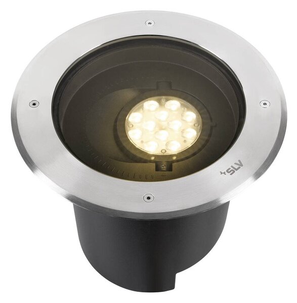LA 1009170 DASAR® XL svítidlo do země, asymetrické, 3000K, 70°/40°, IP65/IP67, kulaté, nerezová ocel / černá - BIG WHITE (SLV)
