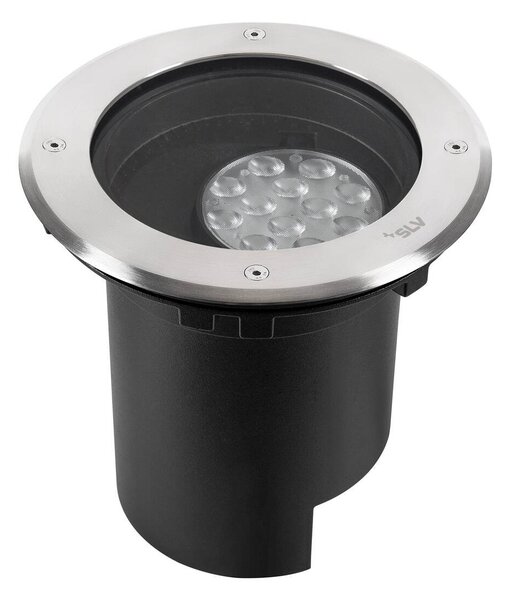 LA 1009168 DASAR® L svítidlo do země, asymetrické, 3000K, 70°/40°, IP65/IP67, kulaté, nerezová ocel / černá - BIG WHITE (SLV)
