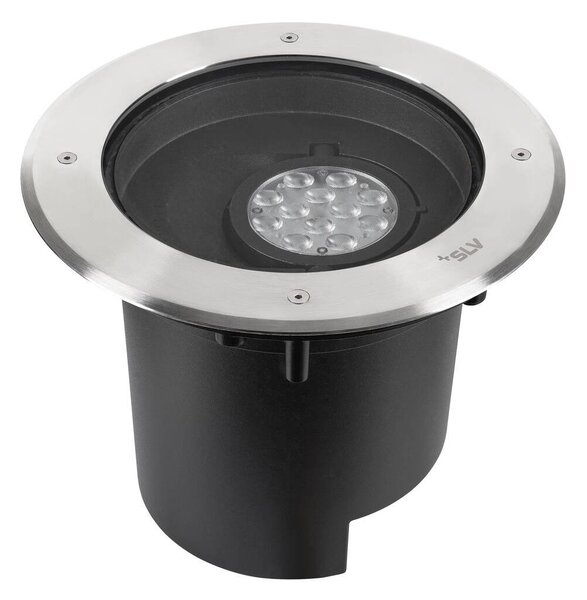 LA 1009170 DASAR® XL svítidlo do země, asymetrické, 3000K, 70°/40°, IP65/IP67, kulaté, nerezová ocel / černá - BIG WHITE (SLV)