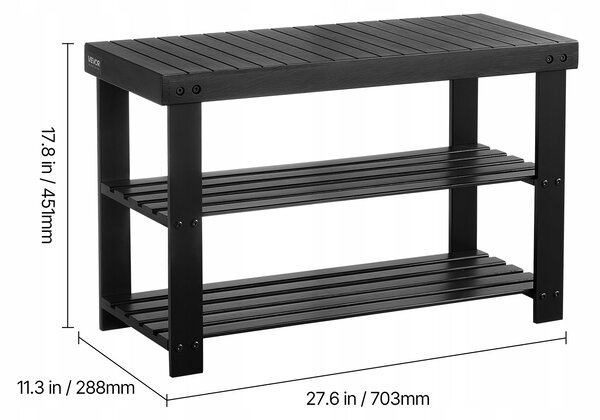 Botník Vevor 70,3 x 45,1 x 28,8 cm černá