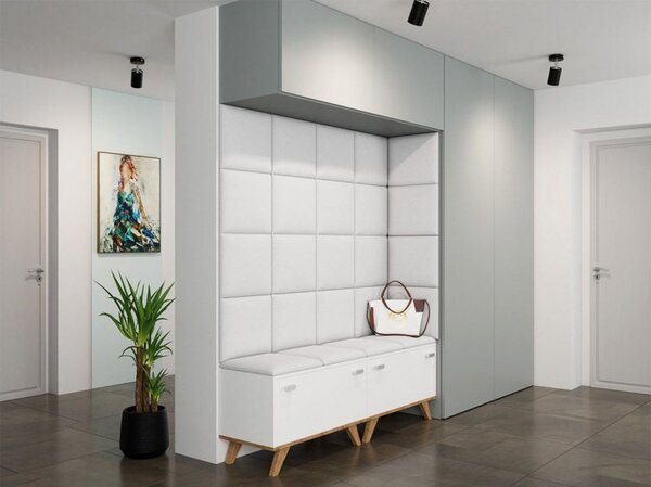 Čalouněný nástěnný panel 30x30 PAG - bílá eko kůže