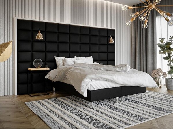 Čalouněný nástěnný panel 40x30 PAG - černá eko kůže