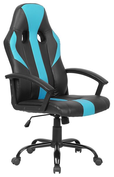 Kancelářská židle z eko kůže modrá/černá SUCCESS