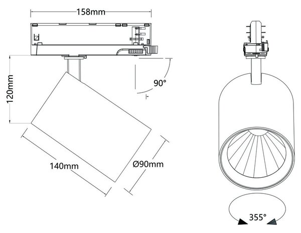 LA 1010591 TRACKSPOT P 3PH. 33 930 MB ML BK - BIG WHITE (SLV)