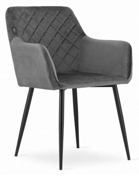 Sametová židle Copenhagen šedá