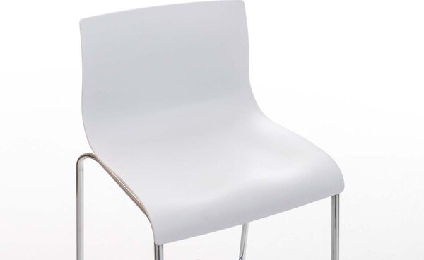 Barová židle Hoover - plast, kovové nohy chrom - Bílá