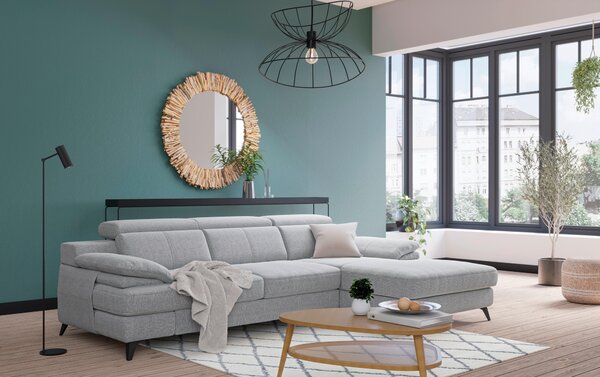 ROHOVÁ SEDAČKA, textil, barvy stříbra Livetastic - Sedací soupravy, Online Only