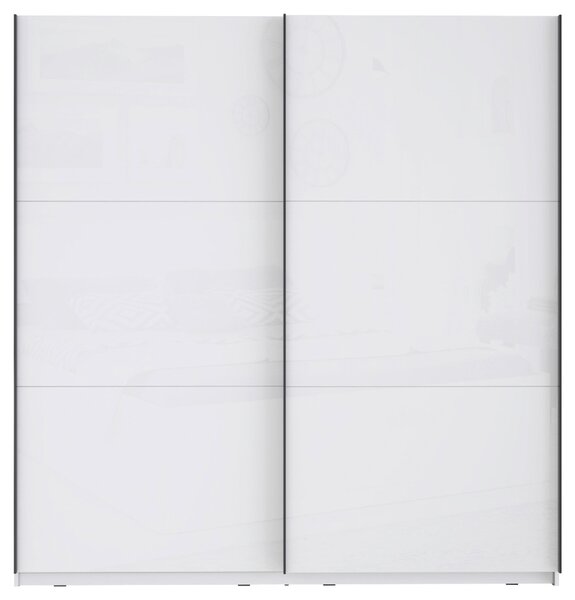 SKŘÍŇ S POSOUVACÍMI DVEŘMI, bílá, vysoce lesklá bílá, 200,1/209,7/61,2 cm home24 - Šatní skříně