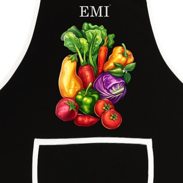 Kuchyňská zástěra Farmy EMI, černá