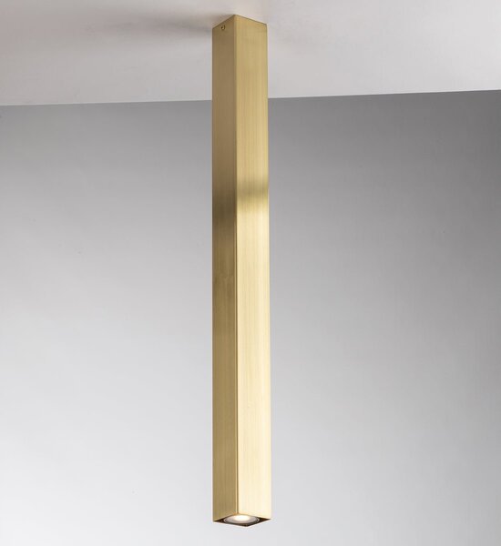 FAN I-FLUKE-PLQ75 ORO Stropní svítidlo Fluke, hranaté, zlaté, 1 x GU10, 6 x 6 x 75 cm - FANEUROPE