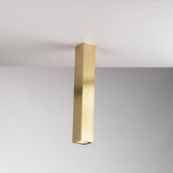 FAN I-FLUKE-PLQ40 ORO Stropní svítidlo Fluke, hranaté, zlaté, 1 x GU10, 6 x 6 x 40 cm - FANEUROPE
