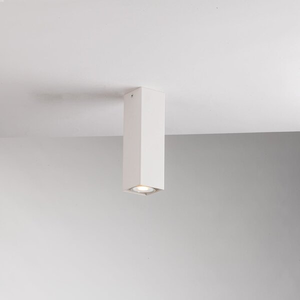 FAN I-FLUKE-PLQ20 BCO Stropní svítidlo Fluke, hranaté, bílé, 1 x GU10, 6 x 6 x 20 cm - FANEUROPE