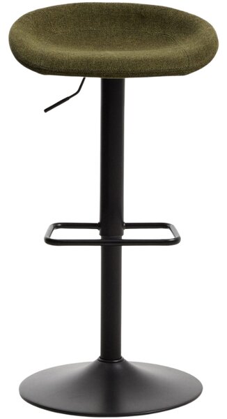 Kave Home Zeleno-černá čalouněná barová židle Danua 58-82 cm