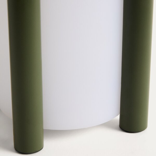 Kave Home Zelená přenosná zahradní LED lampa Leros 28 cm