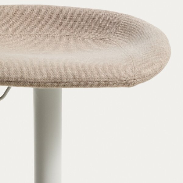 Kave Home Béžovo-bílá čalouněná barová židle Danua 58-82 cm