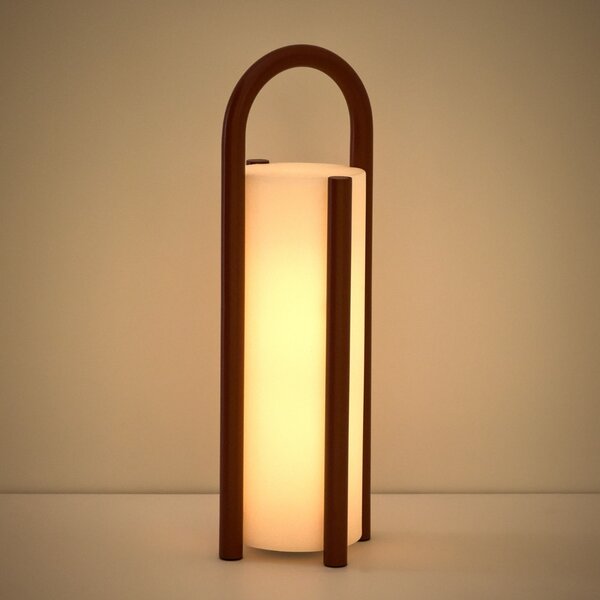 Kave Home Červená přenosná zahradní LED lampa Leros 48 cm